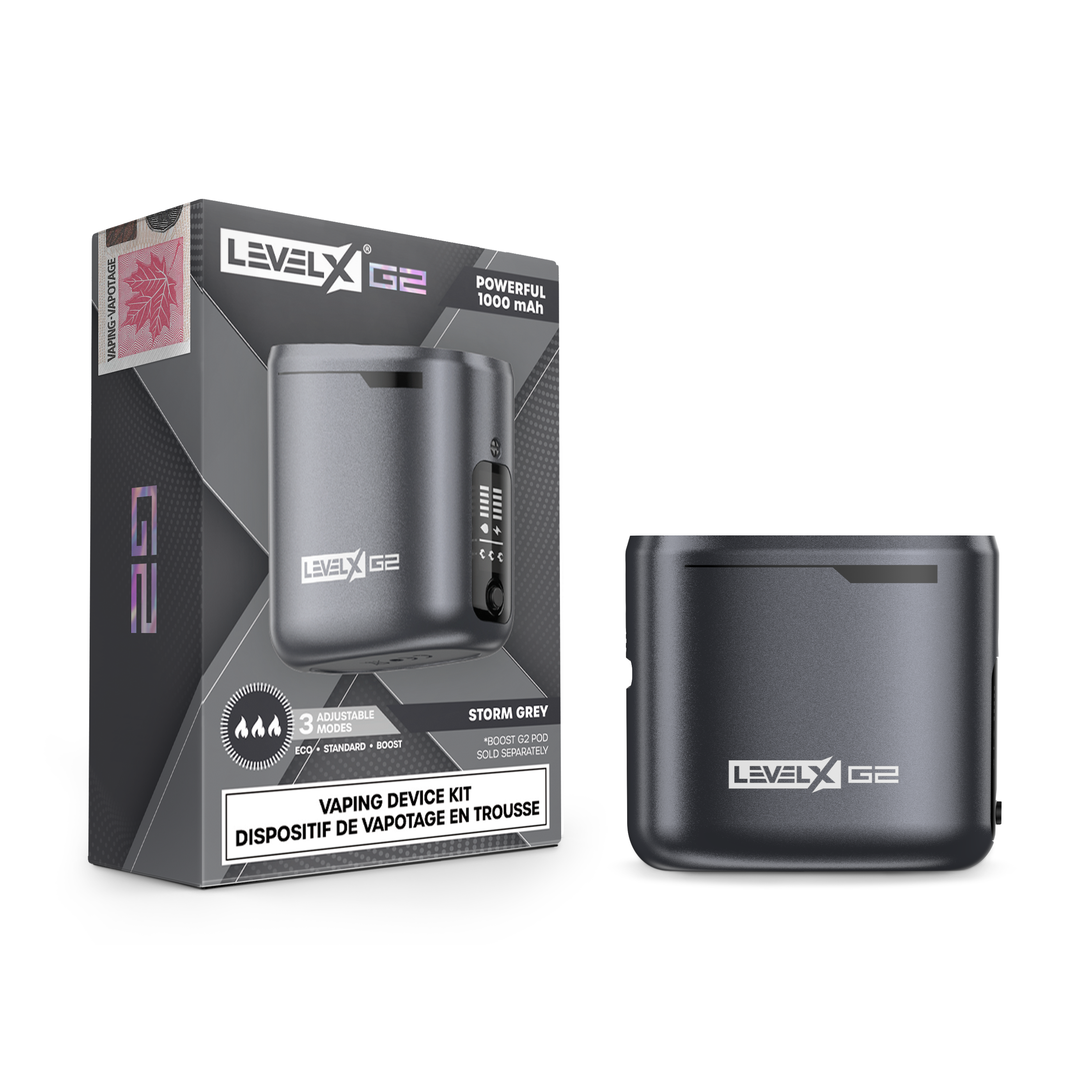 Level X G2 Battery, Midnight Black colour, dual mode firing for versatile vaping, high performance battery ideal for Ontario and Quebec vapers.