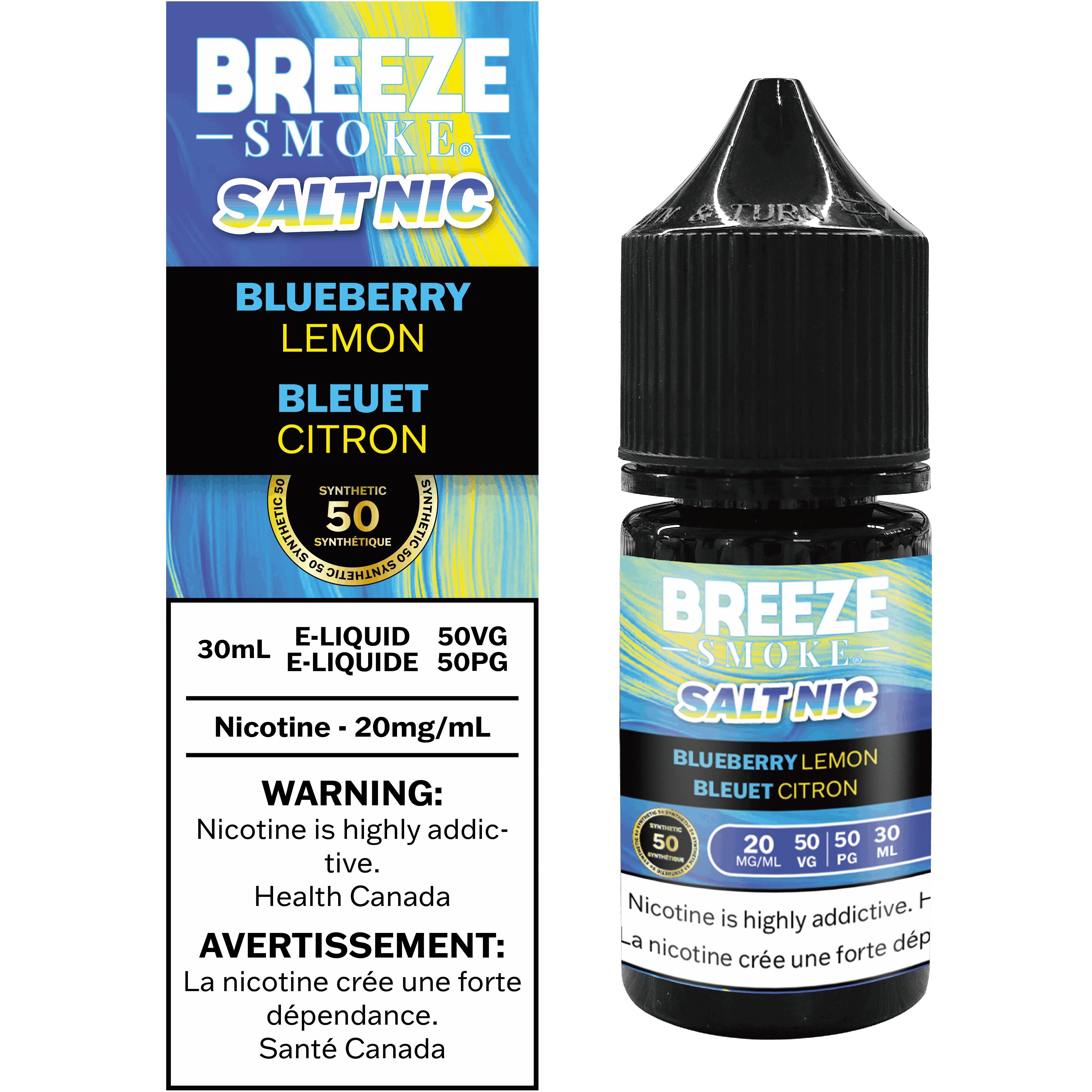Breeze Smoke Salt Nic bottle and packaging on a white background