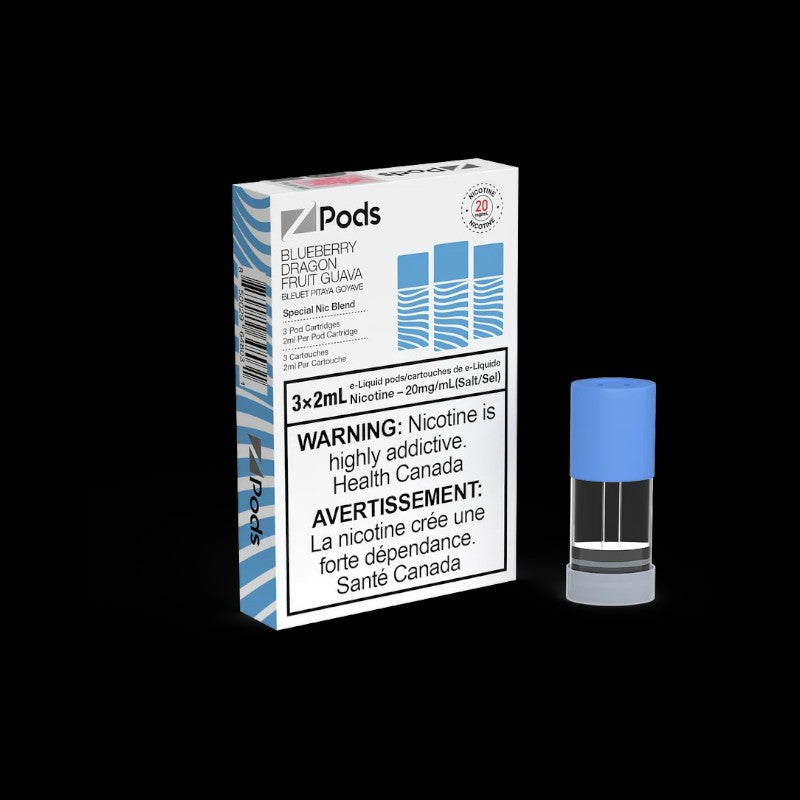 Z Pods Mango Peach Pineapple flavour pod with smooth special nicotine blend, designed for a powerful throat hit, ideal for Ontario and Quebec vapers.