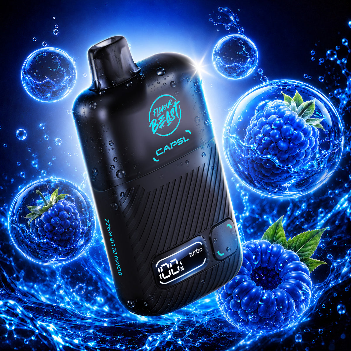 Flavour Beast CAPSL AFX30 Disposable Vape 30mL in Bomb Blue Razz flavour | Supa Vapes Canada