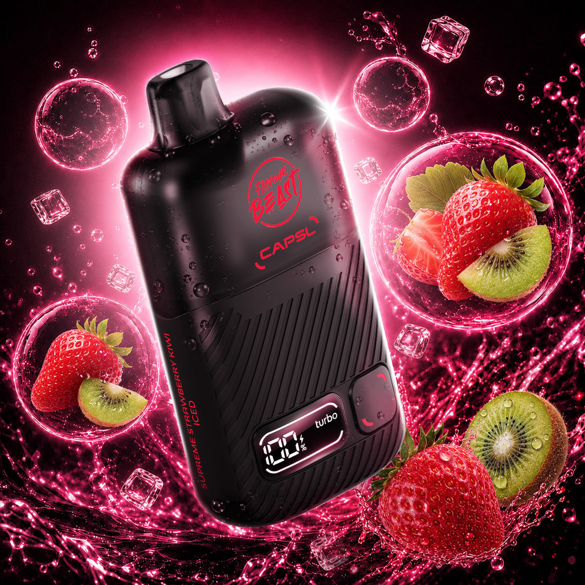 Flavour Beast CAPSL AFX30 Disposable Vape 30mL in Supreme Strawberry Kiwi Iced flavour | Supa Vapes Canada