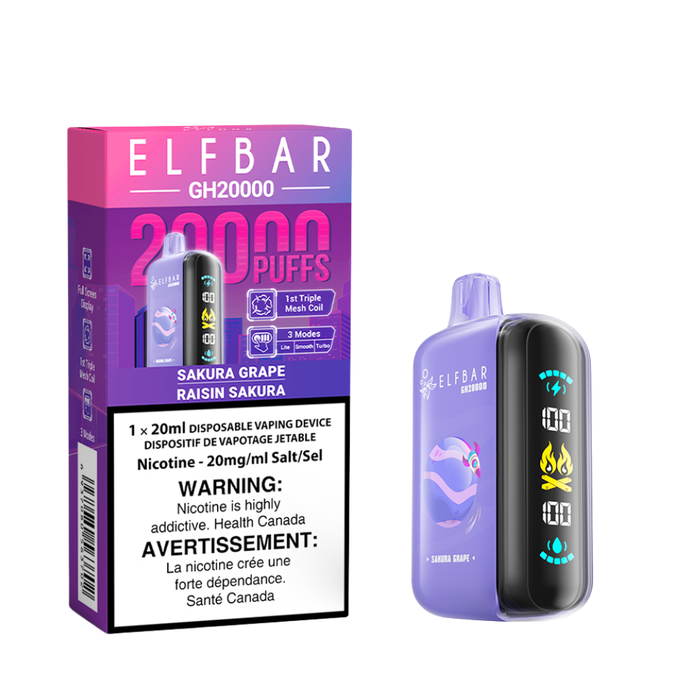 Elf Bar GH20K Disposable Vape, Chilled Classic Red flavour, smooth refreshing cola notes with crisp finish, high-quality long-lasting disposable vape, perfect for vapers in Ontario and Quebec.