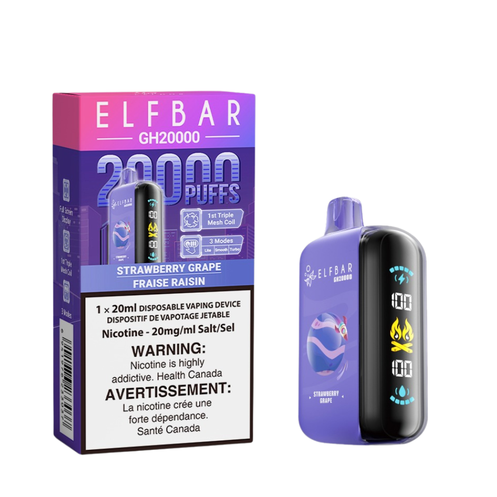 Elf Bar GH20K Disposable Vape, Blueberry Pear flavour, smooth blend of juicy blueberries and ripe pears, sweet and satisfying vaping experience, ideal for Ontario and Quebec users.