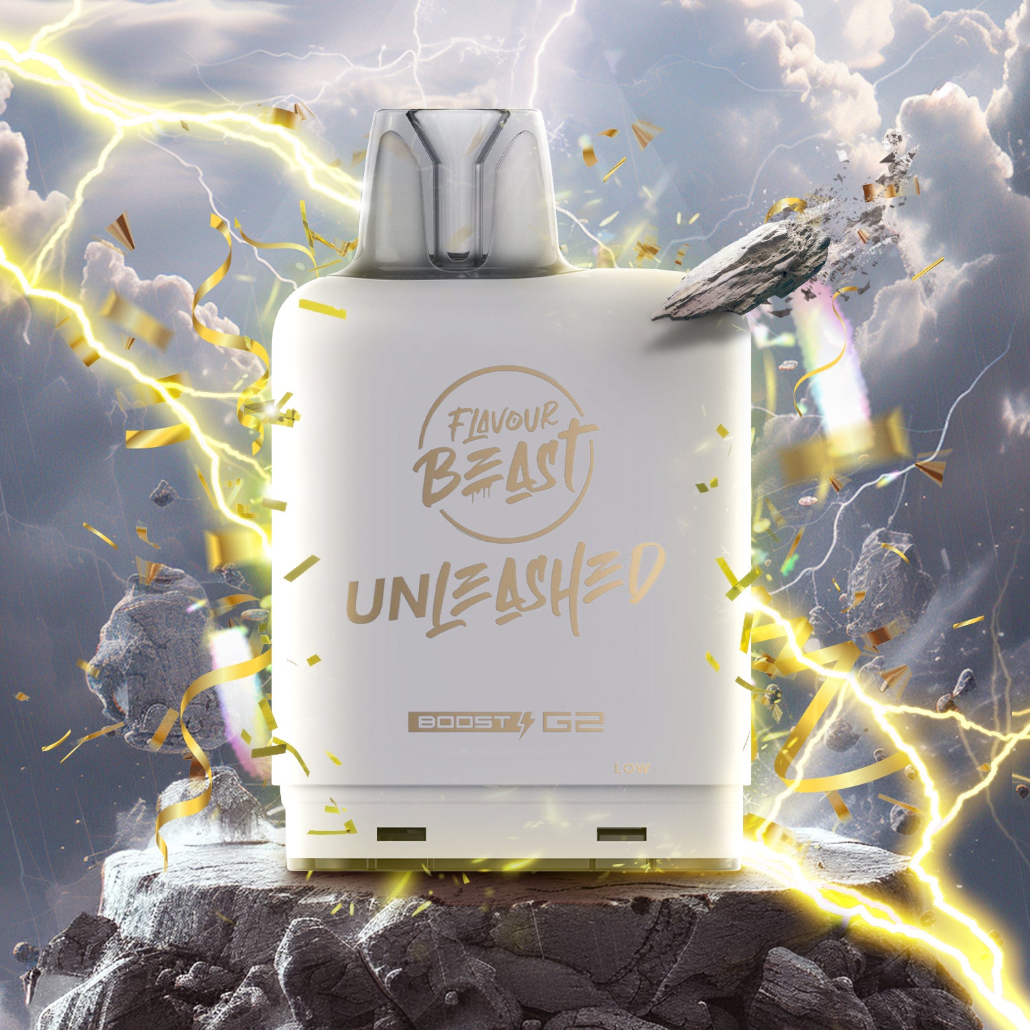 Flavour Beast Level X Unleashed Boost G2 Pod 25K, Craving Birthday Confetti flavour pod with Boost Mode, delivering 2X boosted flavour and maximum performance, designed for long-lasting vaping experience in Ontario and Quebec.