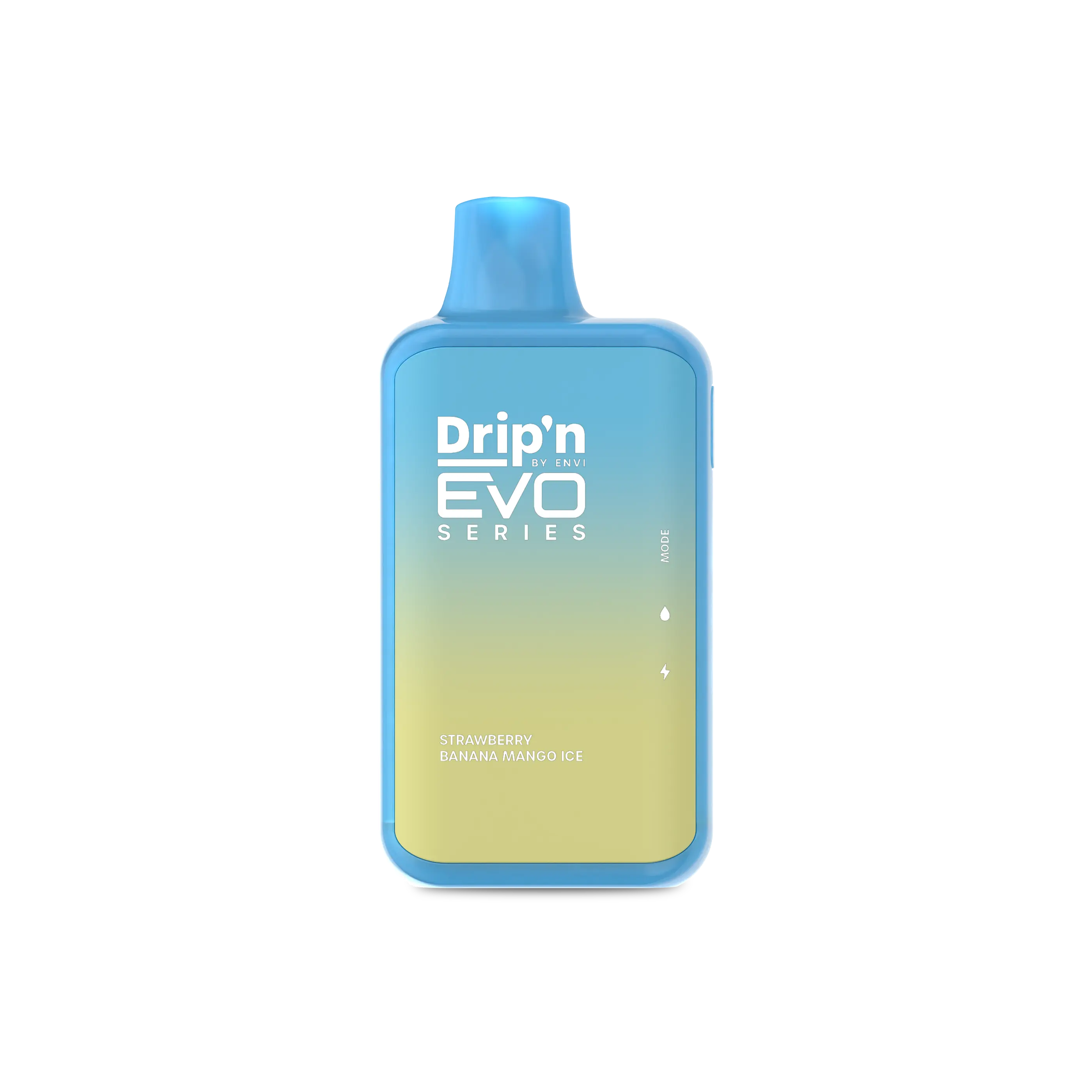 DRIP'N Evo 28K, Strawberry Kiwi Banana Ice flavour, adjustable nicotine options, refreshing balanced fruity vape experience for Ontario and Quebec customers.