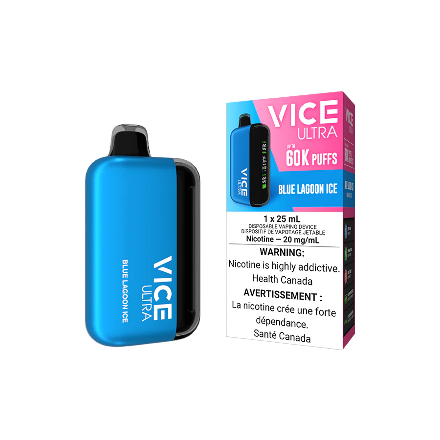 VICE Ultra Blueberry Mint Madness disposable vape, smooth menthol and fruity blueberry flavor, designed for intense and refreshing satisfaction, ideal for Ontario and Quebec vapers.