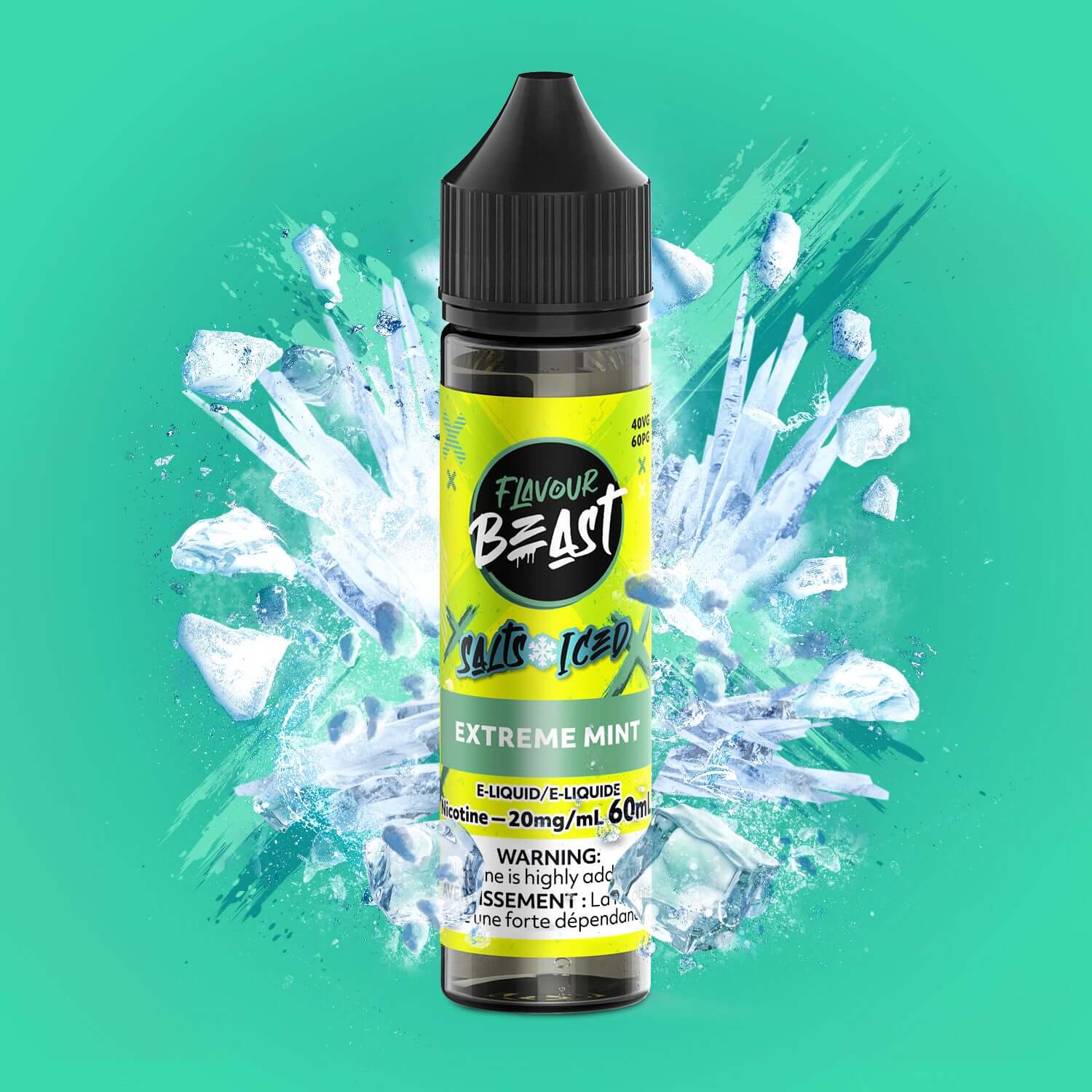 Flavour Beast E-Liquid Salt Iced 60mL, Dreamy Dragonfruit Lychee flavour with 20mg/mL nicotine strength, smooth and bold vape, designed for Ontario and Quebec customers.