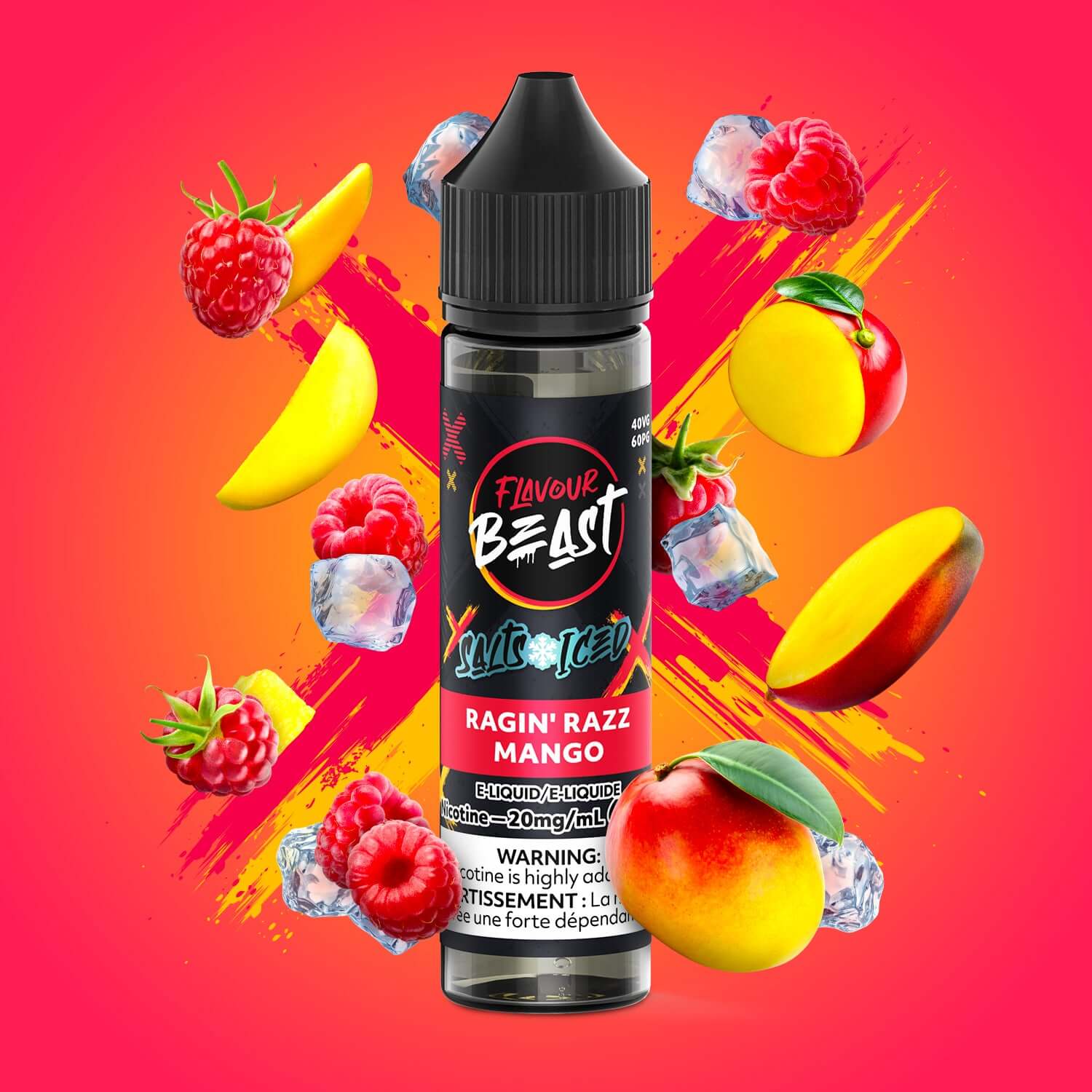 Flavour Beast E-Liquid Salt Iced 60mL, Groovy Grape Passionfruit flavour with 20mg nicotine strength, bold and smooth vaping experience, ideal for Ontario and Quebec vapers.