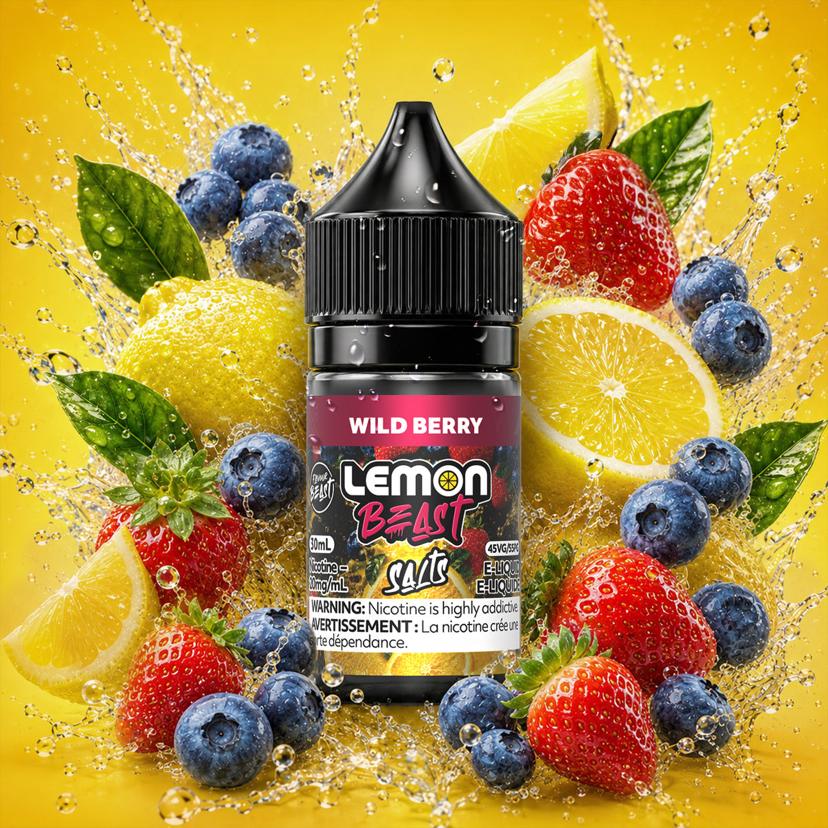 Flavour Beast Lemon Beast E-Liquid 30mL in Wild Berry Lemon flavour | Supa Vapes Canada