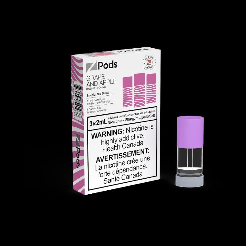 Z Pods, Pink Glubule flavour, 20mg nicotine premium salt nic and freebase blend pod, satisfying vape for Ontario and Quebec users