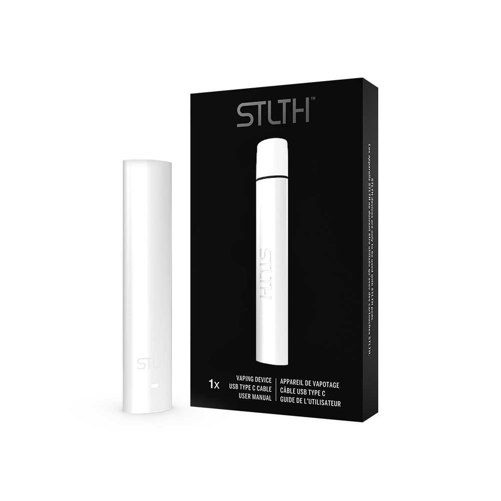STLTH Type-C Device, Silver Metal anodized finish, fast Type-C charging, durable and reliable vaping performance for Ontario and Quebec users.