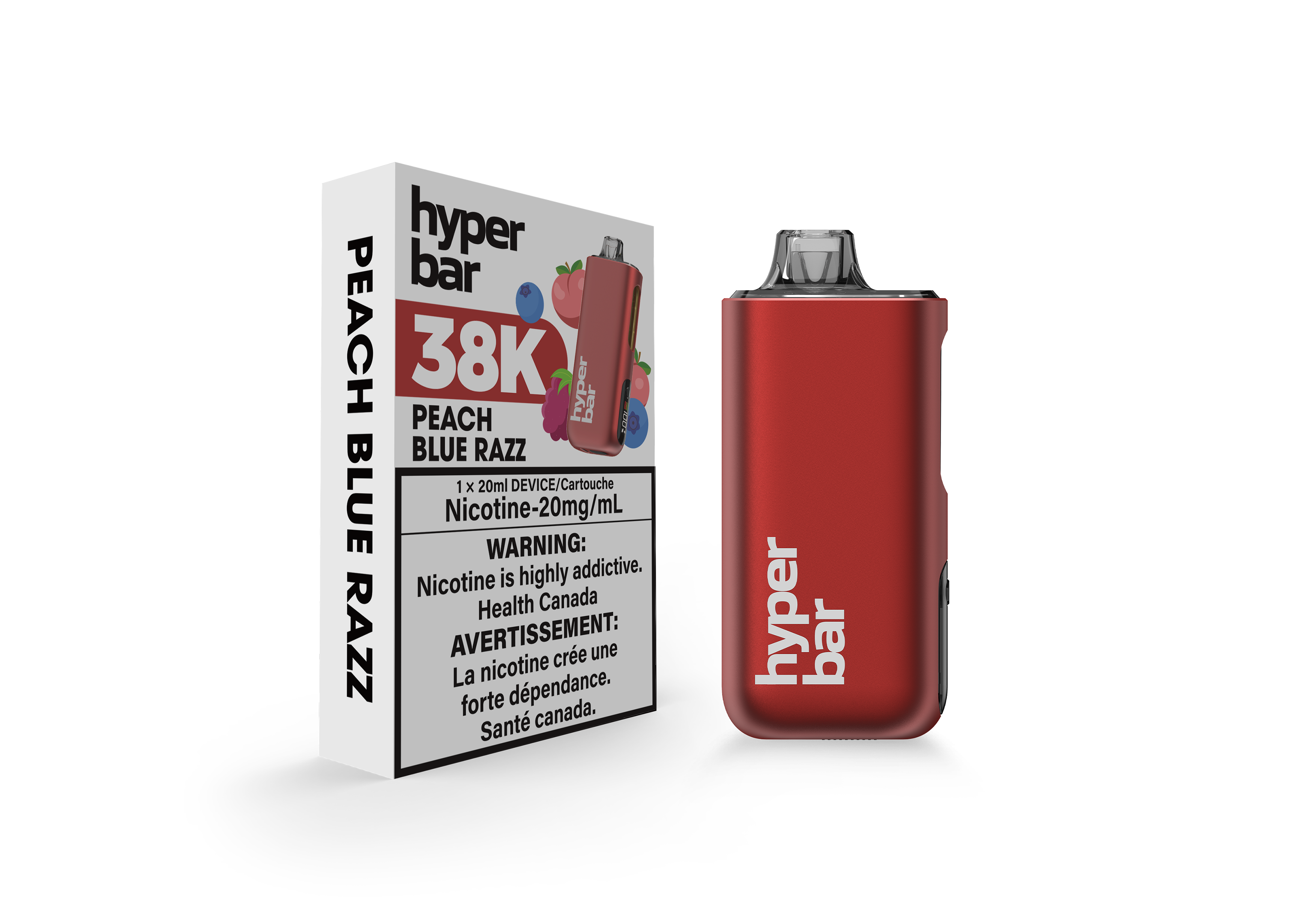 Hyperbar BE38000 Honeydew Mango Ice rechargeable disposable vape, 38,000 puffs capacity, rich Honeydew Mango Ice flavor, ideal for Ontario and Quebec vapers seeking extended use.