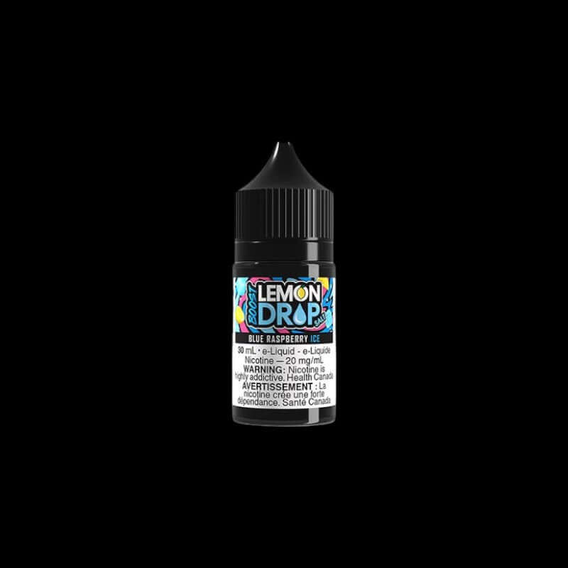 Lemon Drop Boost Salt 30 ML, Blue Raspberry Ice flavour, cool fruity burst with smooth throat hit, nicotine salt e-liquid, ideal for vaping enthusiasts in Ontario and Quebec.