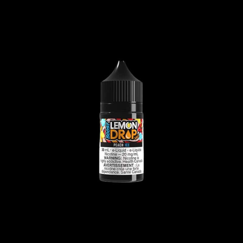 Lemon Drop Boost Salt Pink Ice flavour, 30 ML bottle, cool lemon citrus vape with smooth nicotine salt satisfaction, designed for Ontario and Quebec vapers.