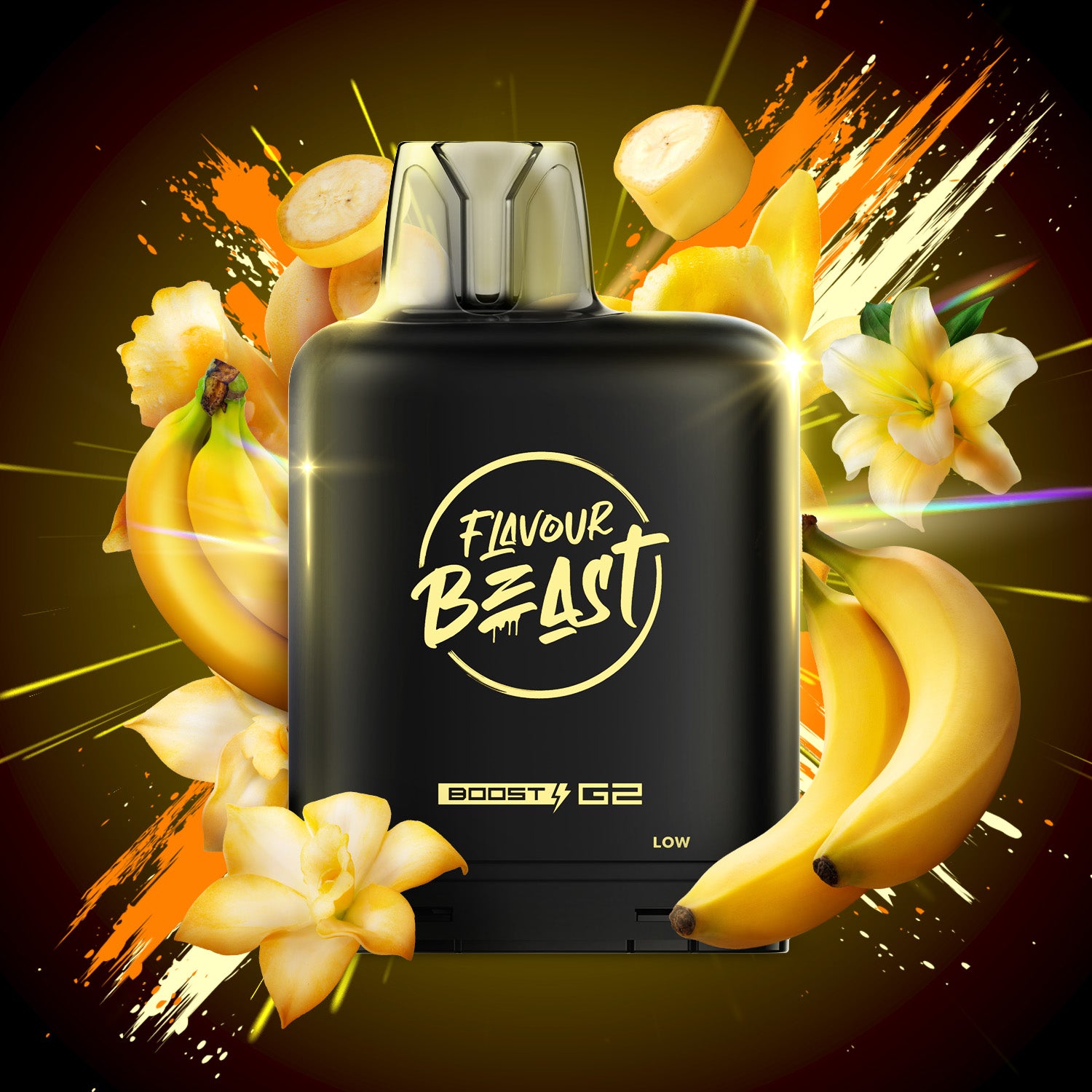 Flavour Beast Level X Boost 25K, Wicked White Peach flavour vape pod, 20mL juice capacity, up to 25,000 puffs, long-lasting rich vape experience, ideal for Ontario and Quebec vapers