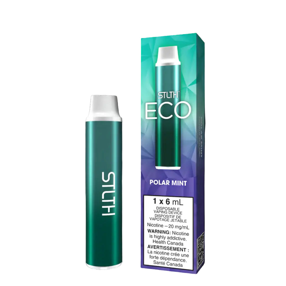 STLTH ECO Disposable Vape, Blue Razz Ice flavour with 20mg nicotine strength, compact and portable disposable vape, designed for ease of use, ideal for Ontario and Quebec users.