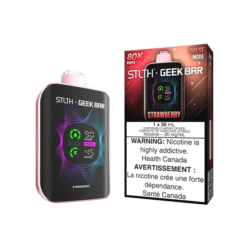 STLTH x Geek Bar 80K disposable vape — Strawberry flavour | Supa Vapes Canada