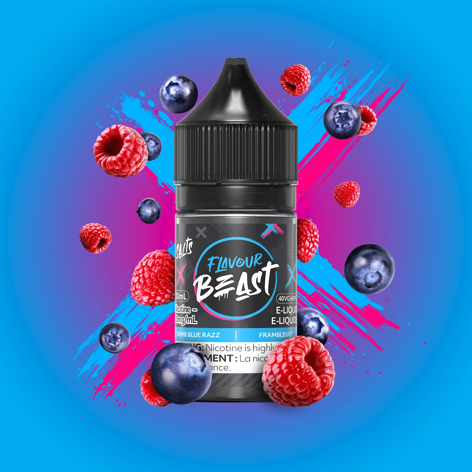 Flavour Beast E-Liquid Salt Watermelon G flavour 30mL bottle with 20mg nicotine salt, intense watermelon taste crafted for satisfying vape experience in Ontario and Quebec.