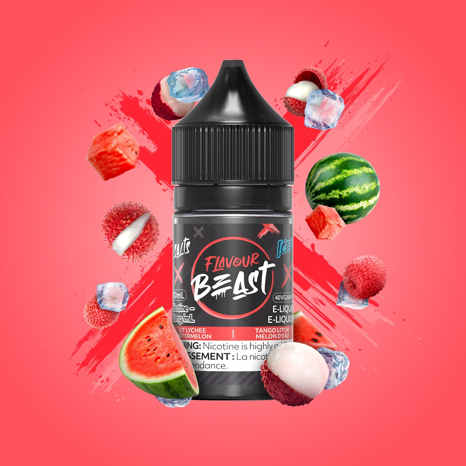 Flavour Beast E-Liquid Salt 30mL, Groovy Grape Passionfruit flavour, 20mg nicotine salt strength, smooth and intense vaping experience, designed for Ontario and Quebec vapers.