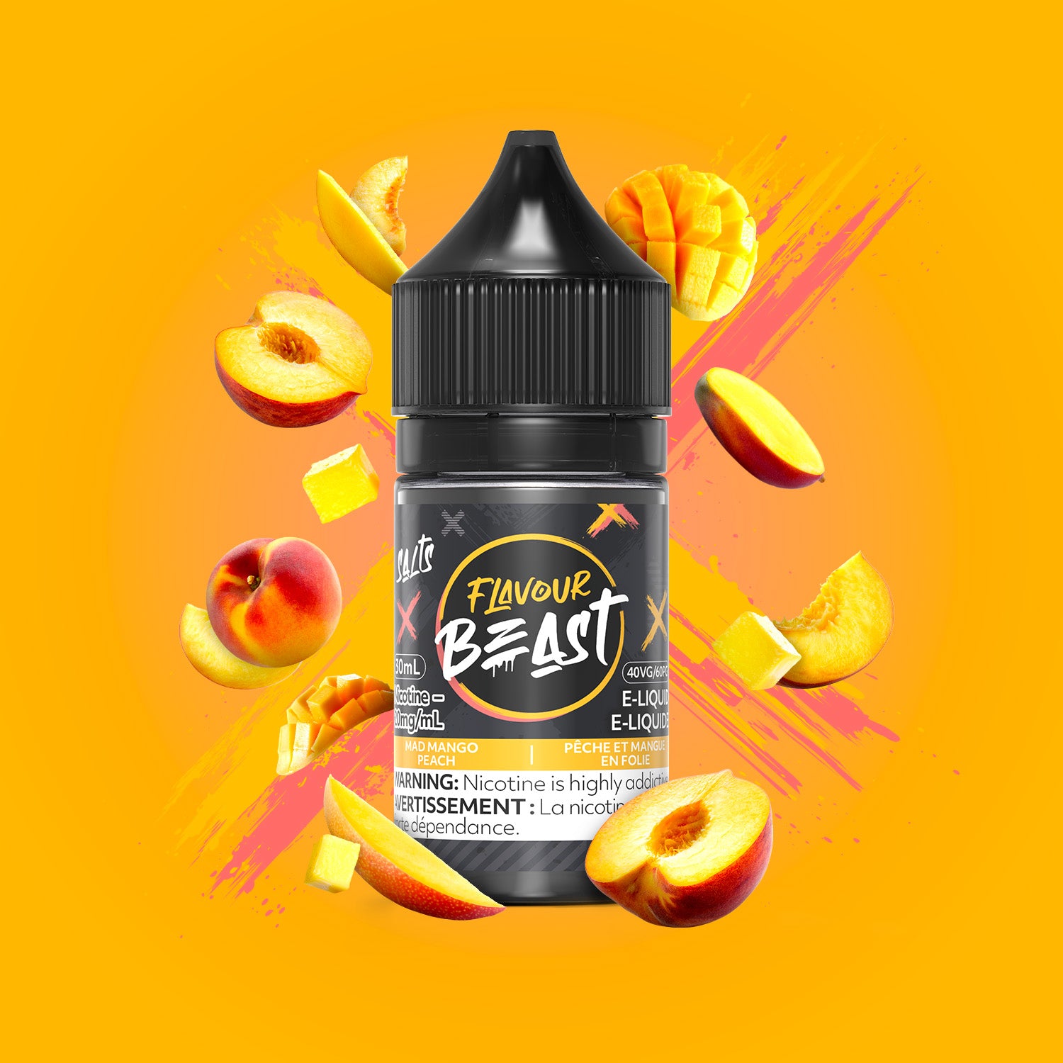 Flavour Beast E-Liquid Salt 30mL, Hip Honeydew Mango flavour with 10mg nicotine salt, delivering intense and captivating vape flavour for Ontario and Quebec vapers.