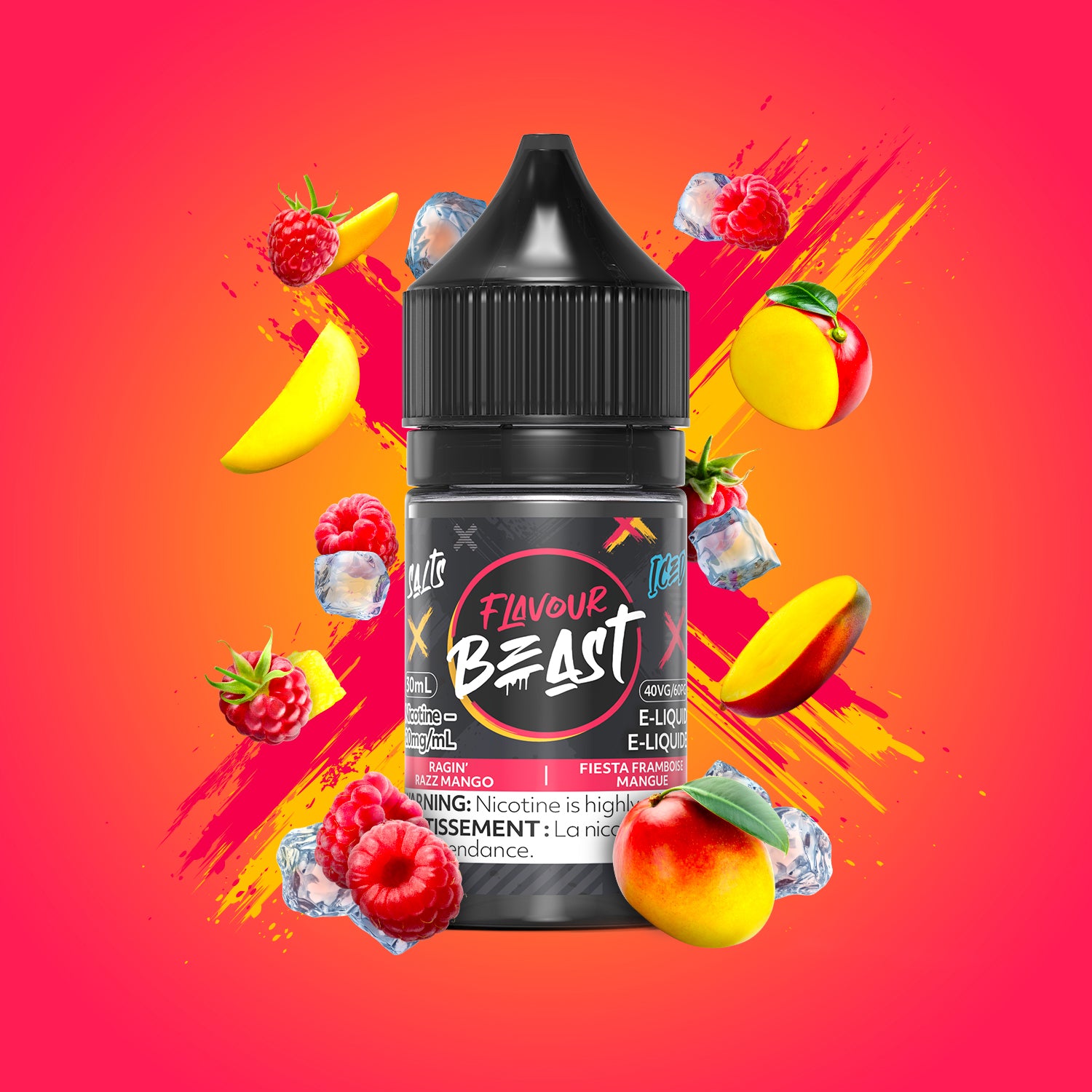 Flavour Beast E-Liquid Salt (30mL), Lit Lychee Watermelon flavour, 10mg nicotine strength, intense and smooth vape juice, specially crafted for Ontario and Quebec customers.