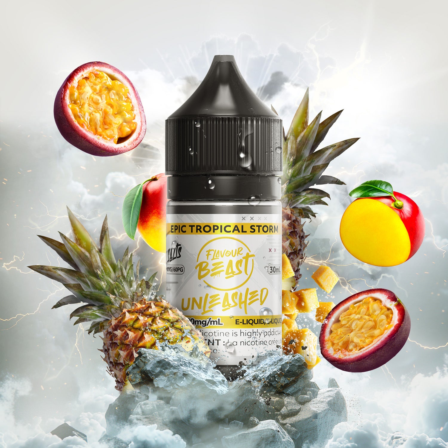 Flavour Beast Unleashed E-Liquid, Epic Sour Berries Ice flavour, premium salt nicotine e-liquid, bold fruity taste, ideal for Ontario and Quebec vapers.