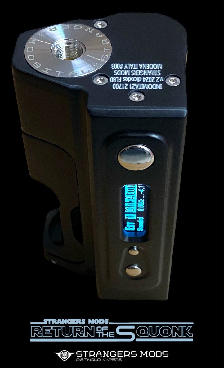 Strangers Mods Indomita21 FL80 squonk mod, side view