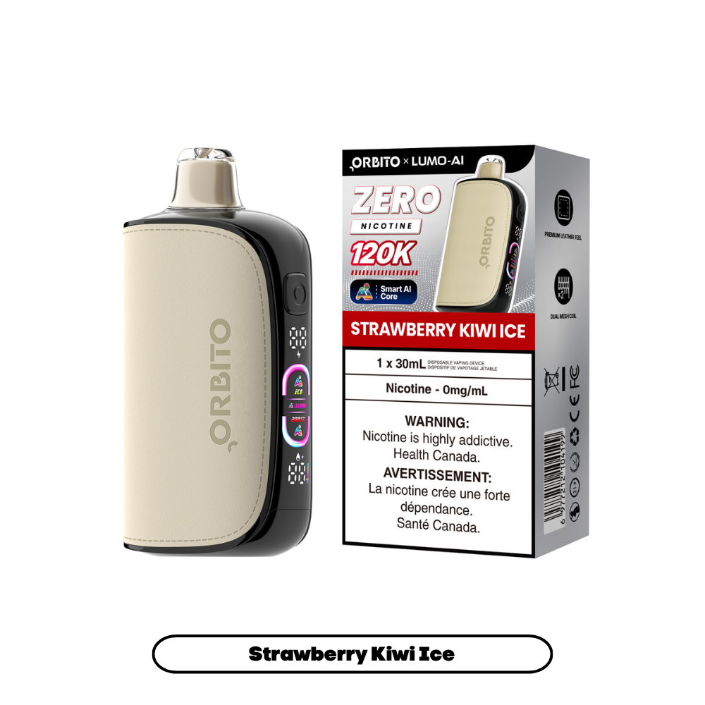 Orbito Lumo AI 120K Disposable Vape (0mg) in Strawberry Kiwi Ice flavour | Supa Vapes Canada