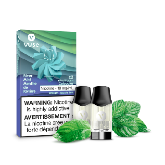 VUSE Epods (2 PCK), Strawberry Kiwi flavour, 2% (20mg) nicotine strength, refill pods compatible with Vuse ePod 2 devices, ideal for Ontario and Quebec vapers.