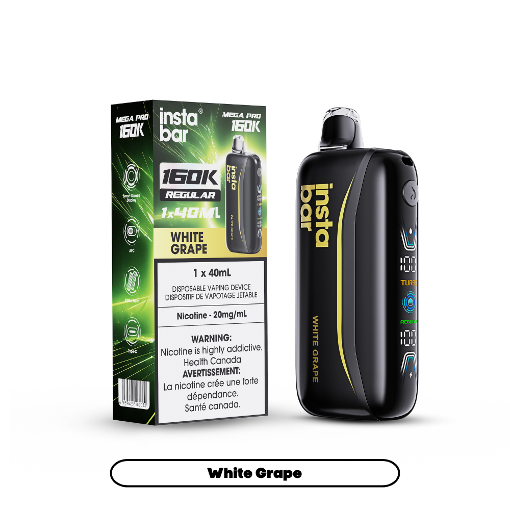 Insta Bar Mega Pro 160K White Grape Disposable Vape - Supa Vapes