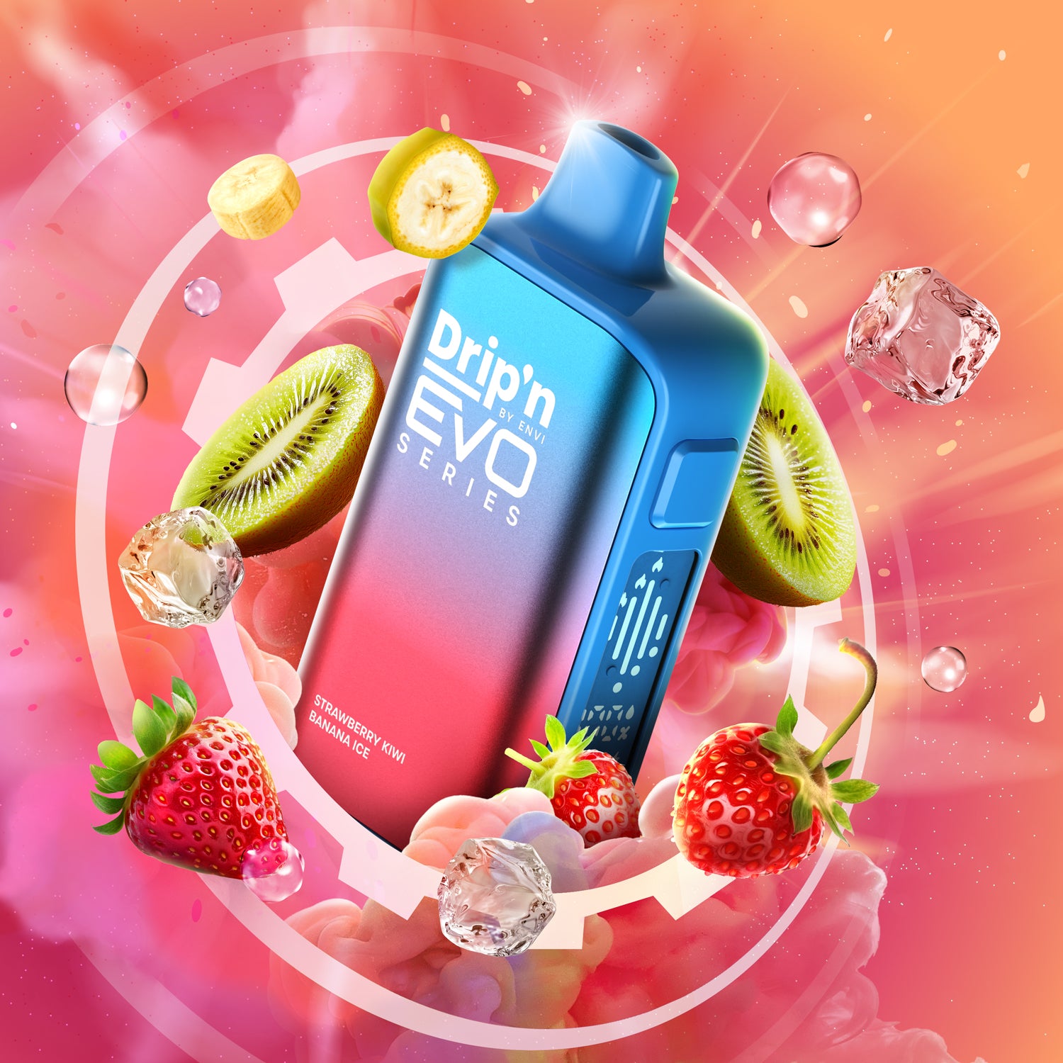 Drip'n EVO 63K Strawberry Kiwi Banana Ice Disposable Vape - Supa Vapes