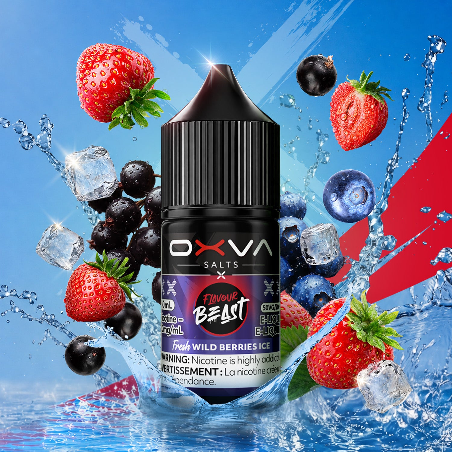 Flavour Beast x OXVA Fresh Wild Berries Ice Salt Nic E-Juice 30mL - Supa Vapes