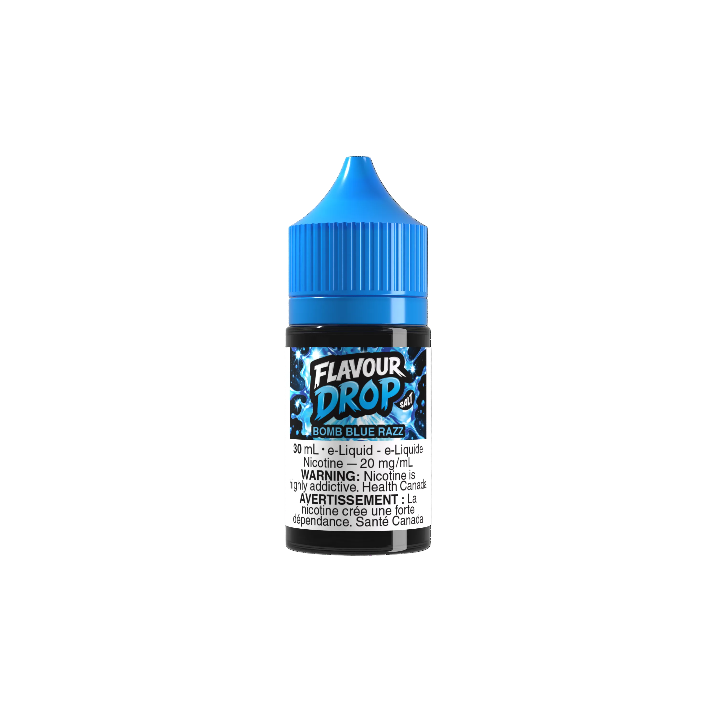 Flavour Drop Salt Bomb Blue Razz 30mL salt nicotine e-liquid bottle