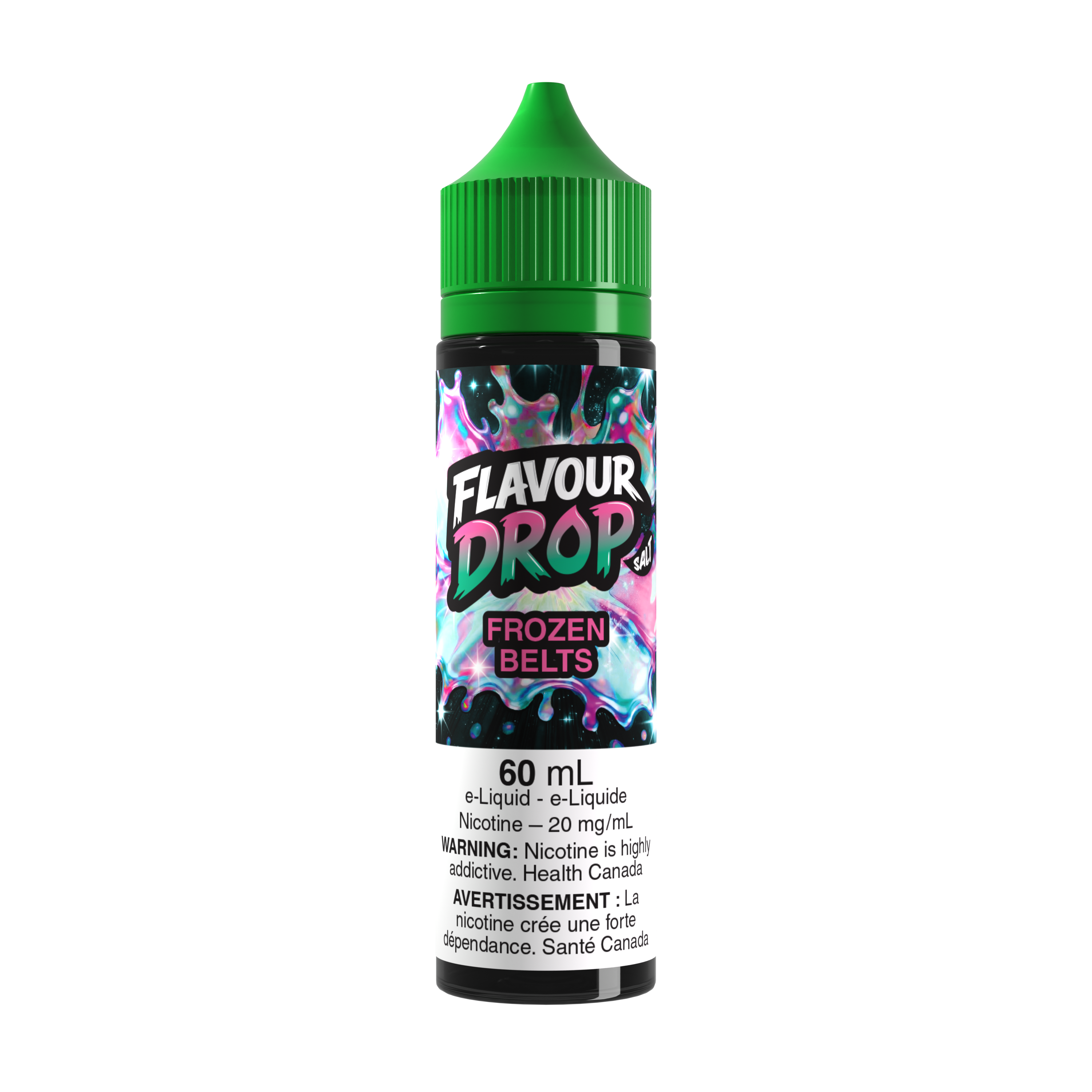 Flavour Drop Salt Frozen Belts 60mL salt nicotine e-liquid bottle
