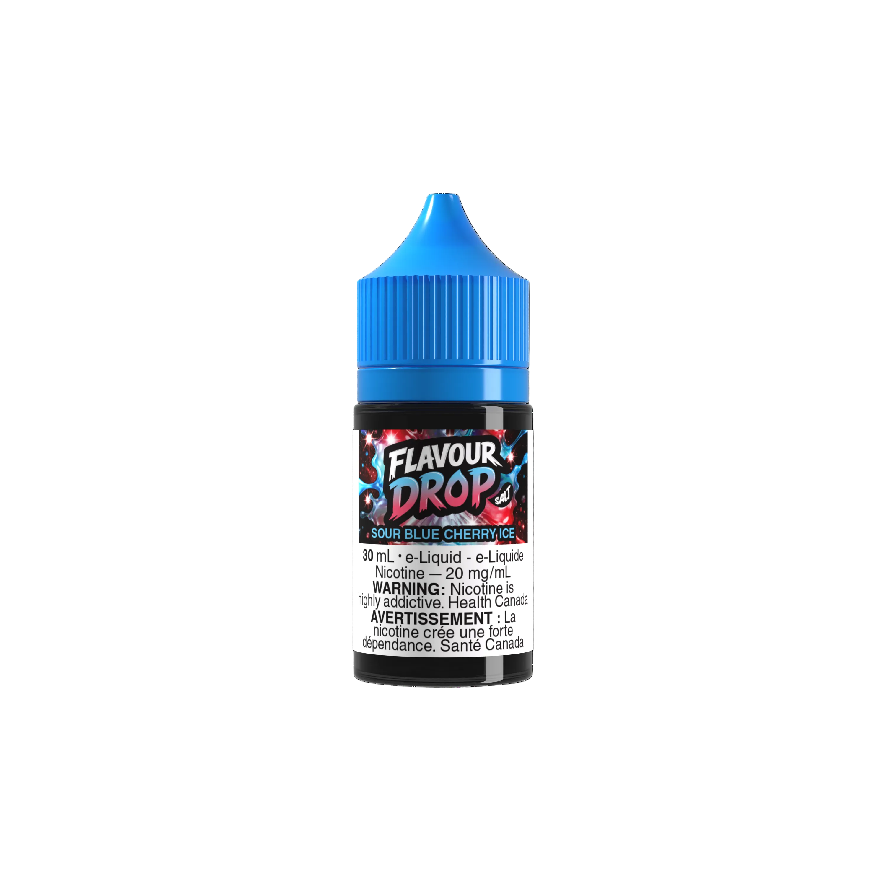 Flavour Drop Salt Sour Blue Cherry Ice 30mL salt nicotine e-liquid bottle