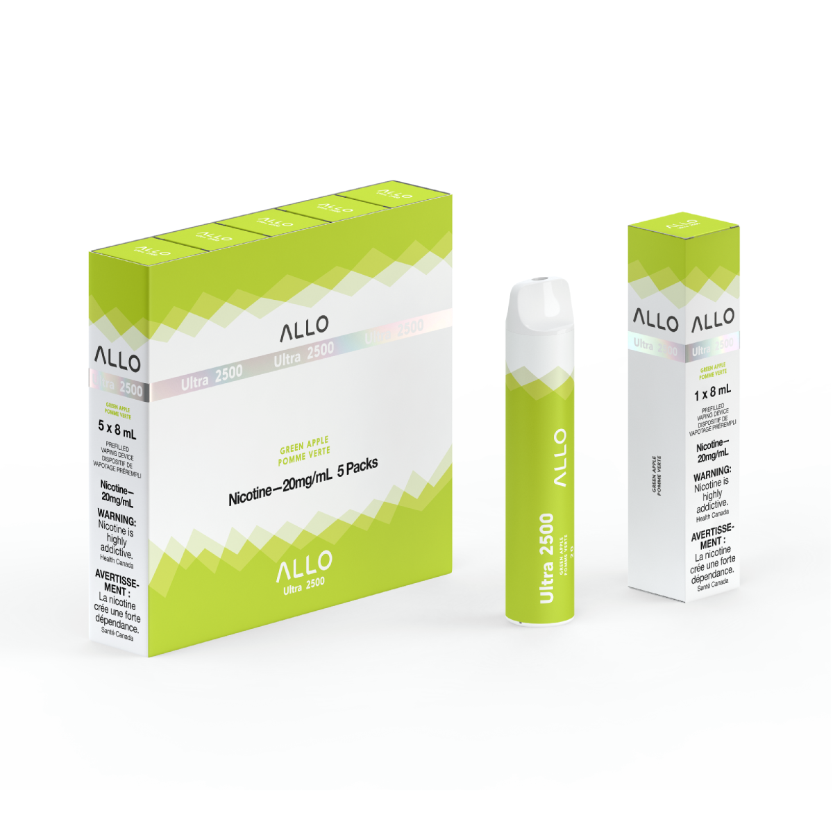 Allo Ultra 2500 Disposable Vape — Green Apple