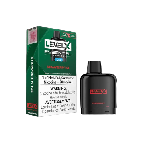 Level X Essential Series Pod, Watermelon Ice flavour, smooth and affordable vaping pod, reliable performance for Ontario and Quebec customers.