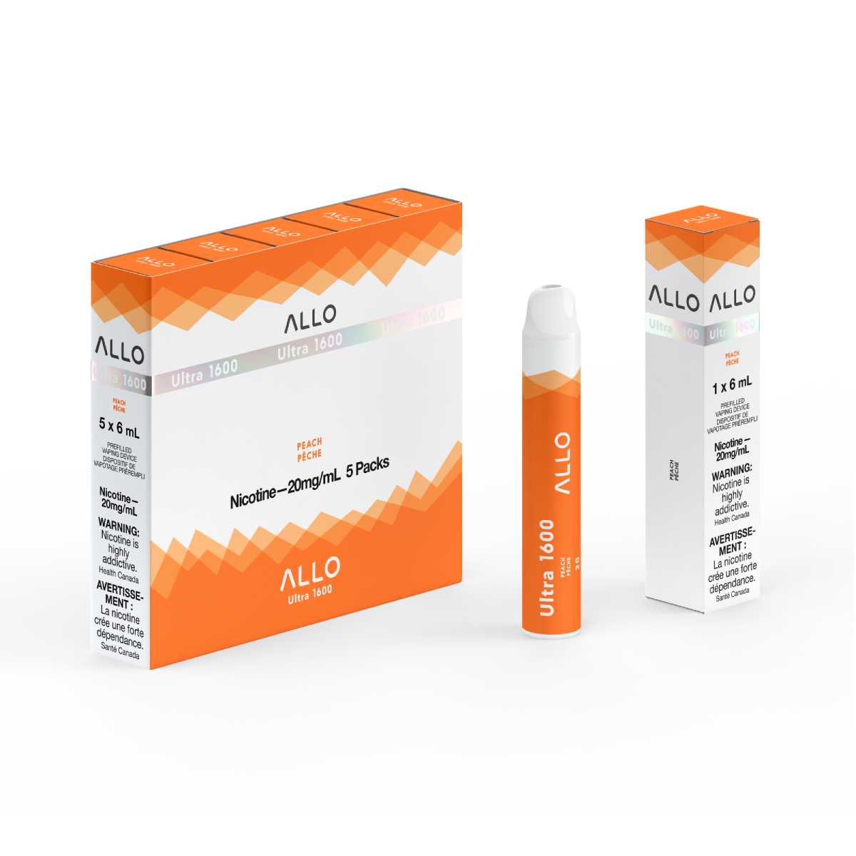 Allo Ultra 1600 Disposable Vape — Peach