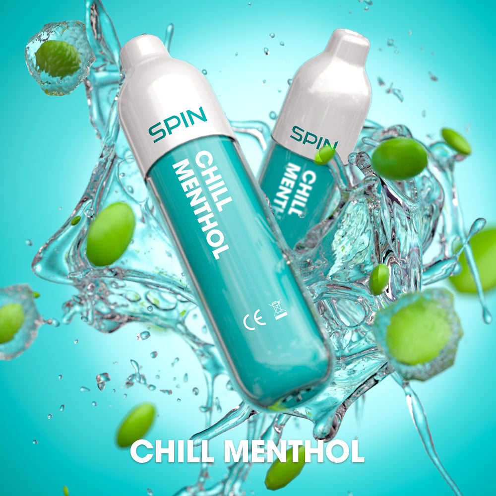 SPIN 1500 disposable vape in Chill Menthol flavour, 1,500 puffs, 2mL | Supa Vapes Canada