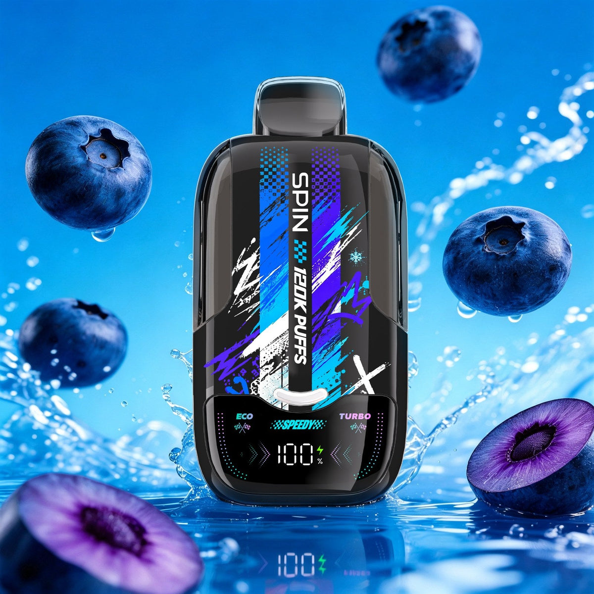 SPIN Speedy 120K Blue Razz disposable vape | Supa Vapes Canada