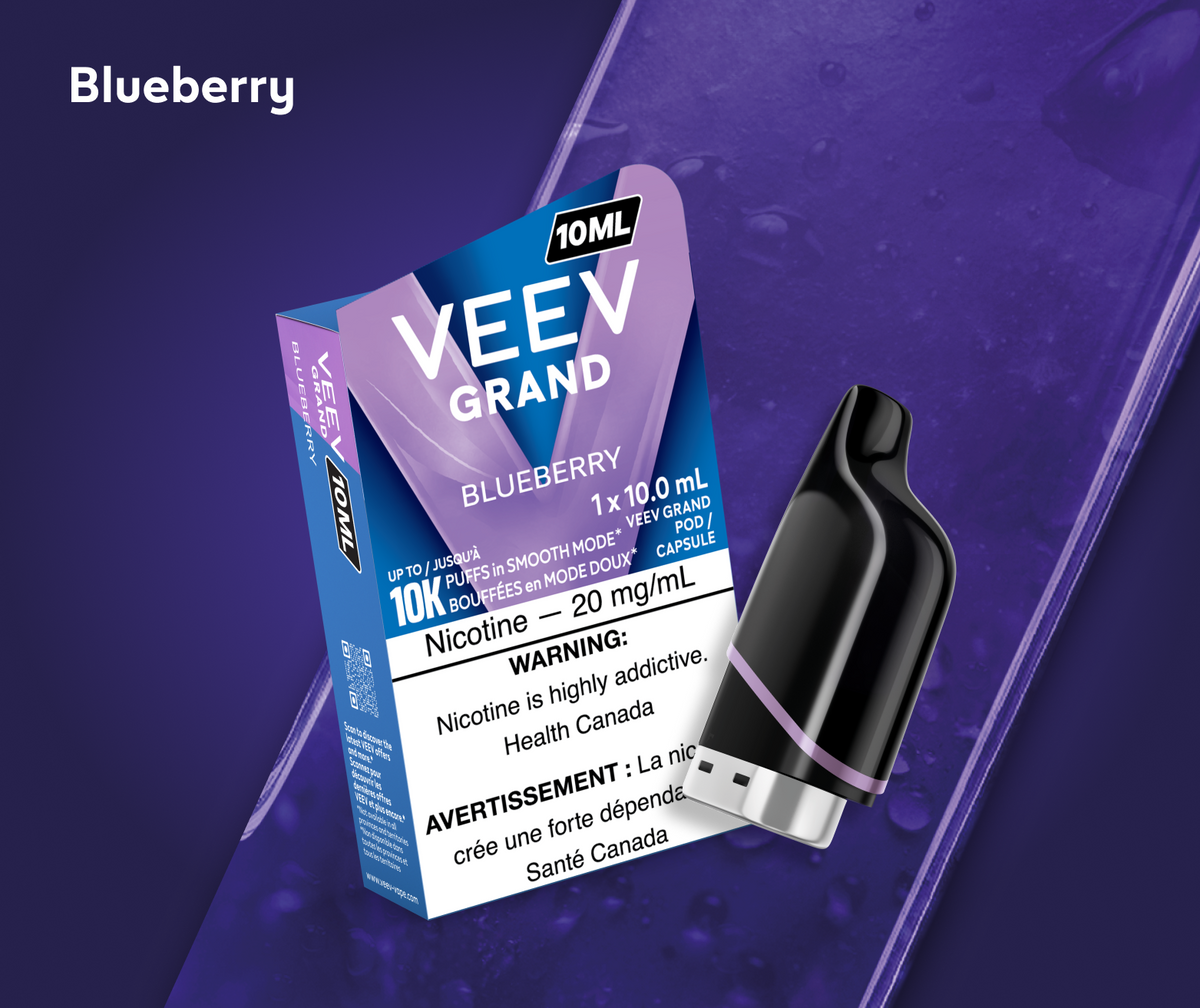 VEEV GRAND 10 mL pod in Blueberry flavour, up to 10,000 puffs | Supa Vapes Canada