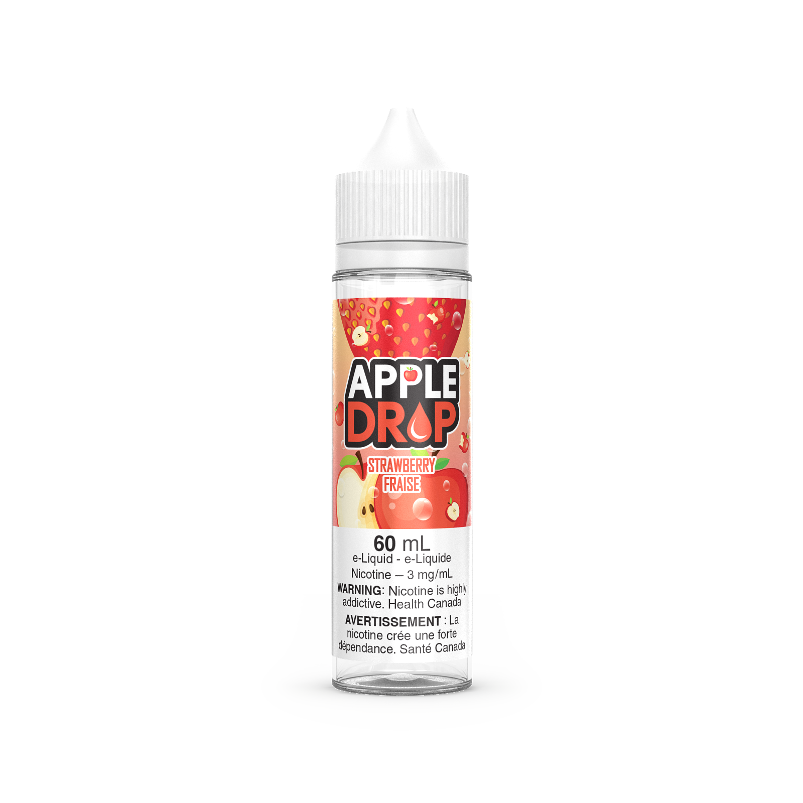 Apple Drop 60mL e-liquid, Watermelon flavour with 6mg nicotine, smooth and fruity vaping experience, crafted for vapers in Ontario and Quebec.