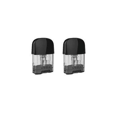 UWELL Caliburn A2 Refillable Cartridge 2mL, 0.9Ω coil replacement pod with warmer vaping experience and easy top-fill design, pack of 4, ideal for Ontario and Quebec vapers.
