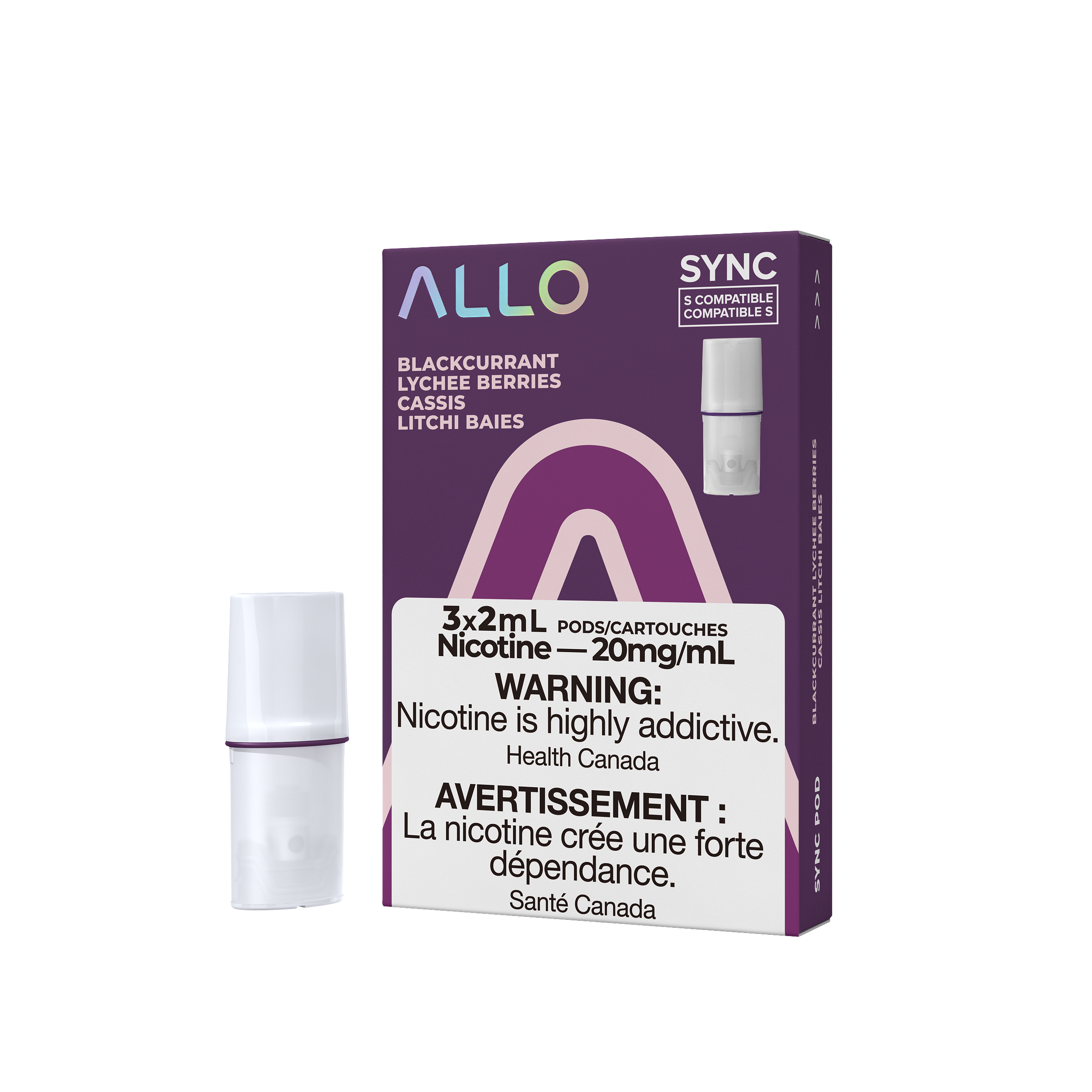 Allo Sync Pods Strawberry Kiwi - high-quality vape pods with smooth draw and bold flavour, available in Hawkesbury, Ottawa, and across Ontario.