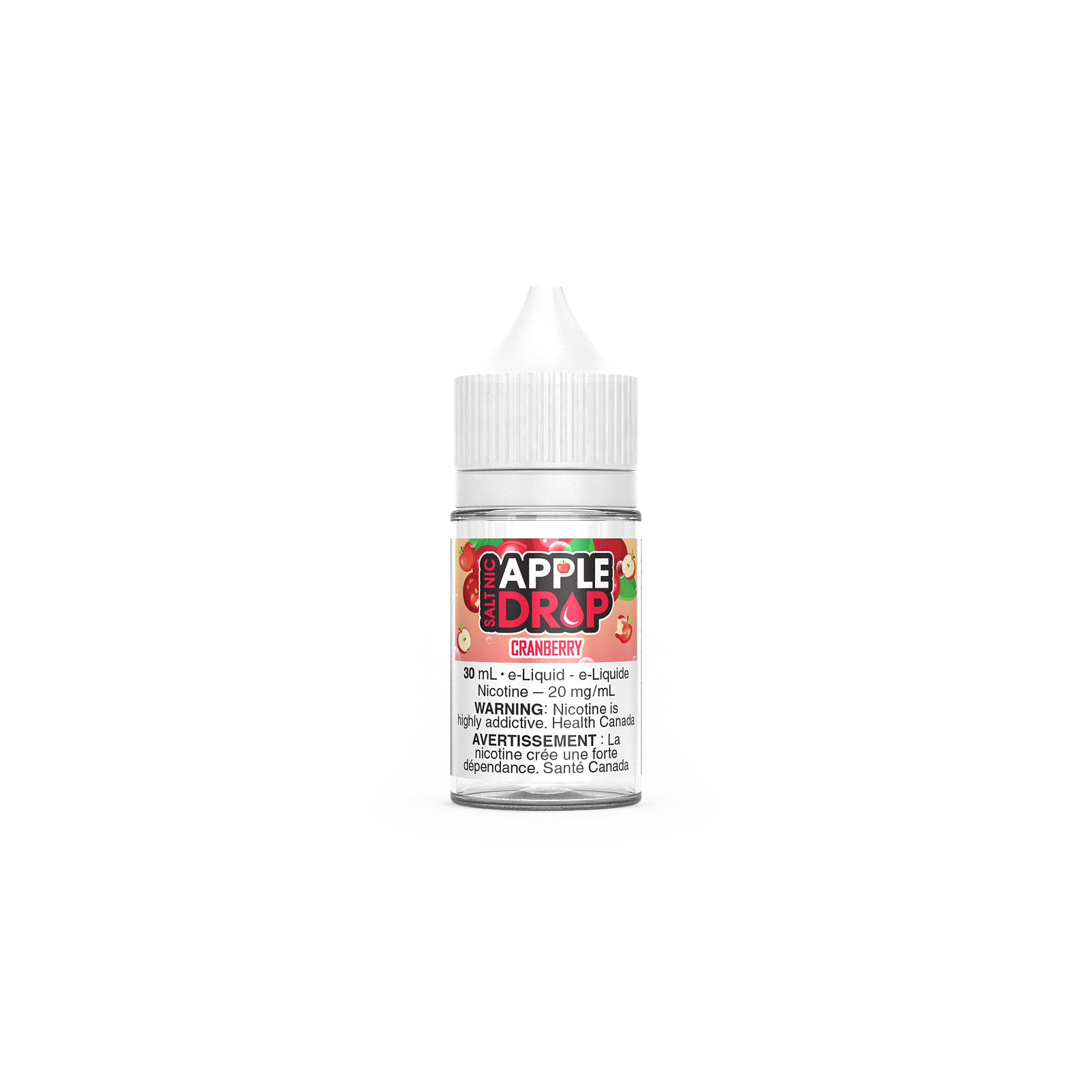Apple Drop Salt 30mL, Berries flavour, 20mg nicotine salt e-liquid, smooth vaping experience, ideal for vapers in Ontario and Quebec.