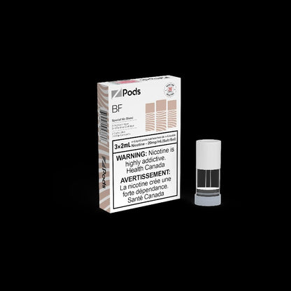 Z Pods, Banana Acai flavour, 20mg nicotine strength, powerful throat hit and smooth vaping experience, pre-filled pod compatible for Ontario and Quebec vapers.