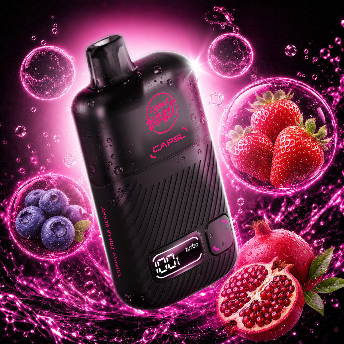Flavour Beast CAPSL AFX30 Disposable Vape 30mL in Trippin' Triple Berry flavour | Supa Vapes Canada