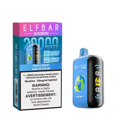 Elf Bar GH20K Disposable Vape, Green Apple Ice flavor with refreshing menthol, crisp and tart vaping experience, disposable vape ideal for Ontario and Quebec vapers.