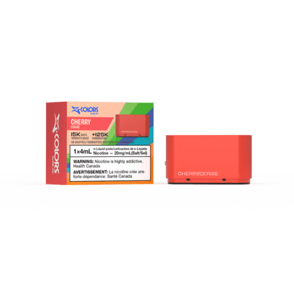 Z-Colors (Zpods) 15K Pods, Cherry flavor pod with adjustable wattage, personalized vape settings, rich flavor, designed for Ontario and Quebec customers.