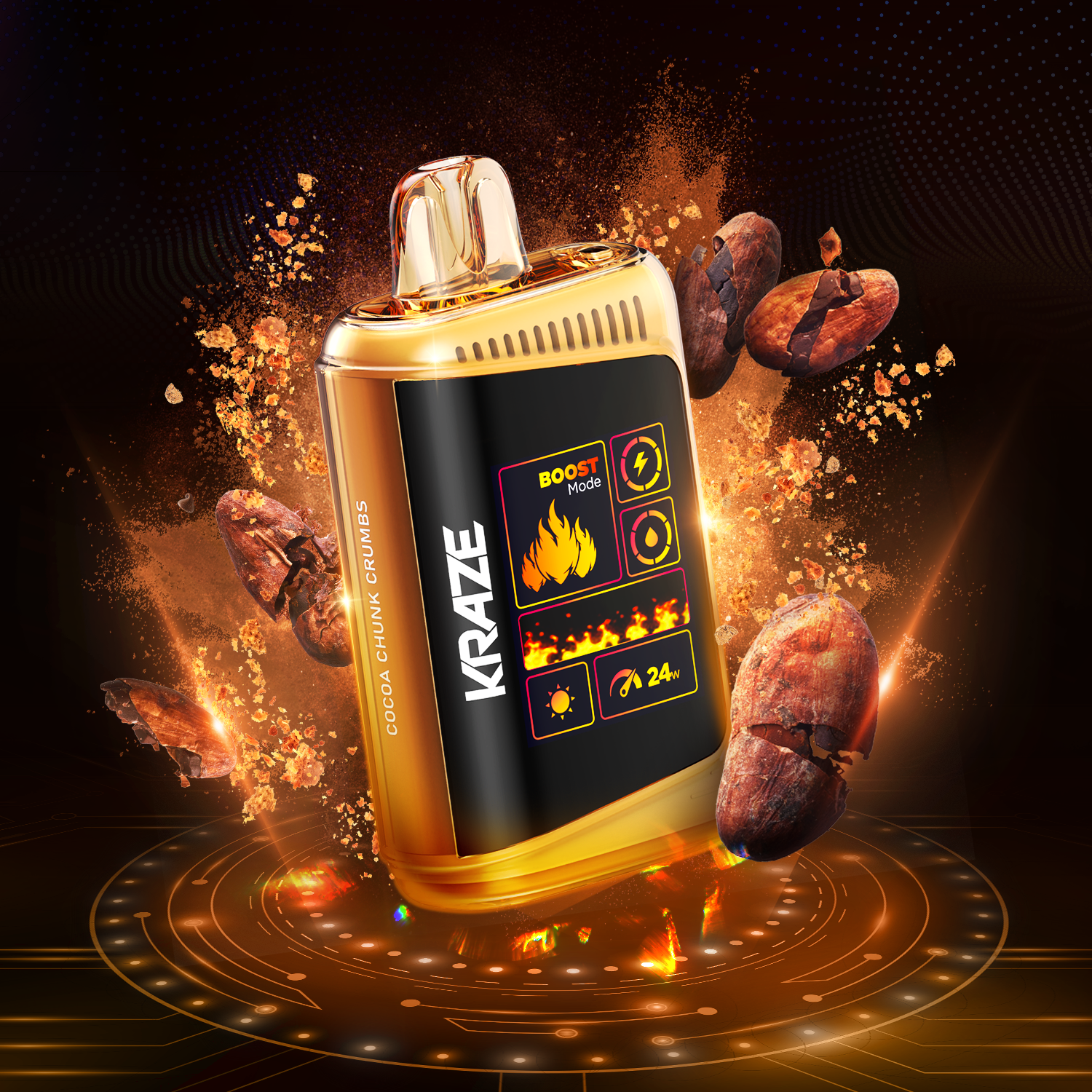 KRAZE HD Mega disposable vape, Sour Watermelon Peach flavour, rechargeable battery, 20mL juice capacity, adjustable airflow for customized vaping experience, ideal for Ontario and Quebec vapers.